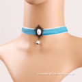MYLOVE sky blue velvet choker necklace with pearl pendant girl jewelry